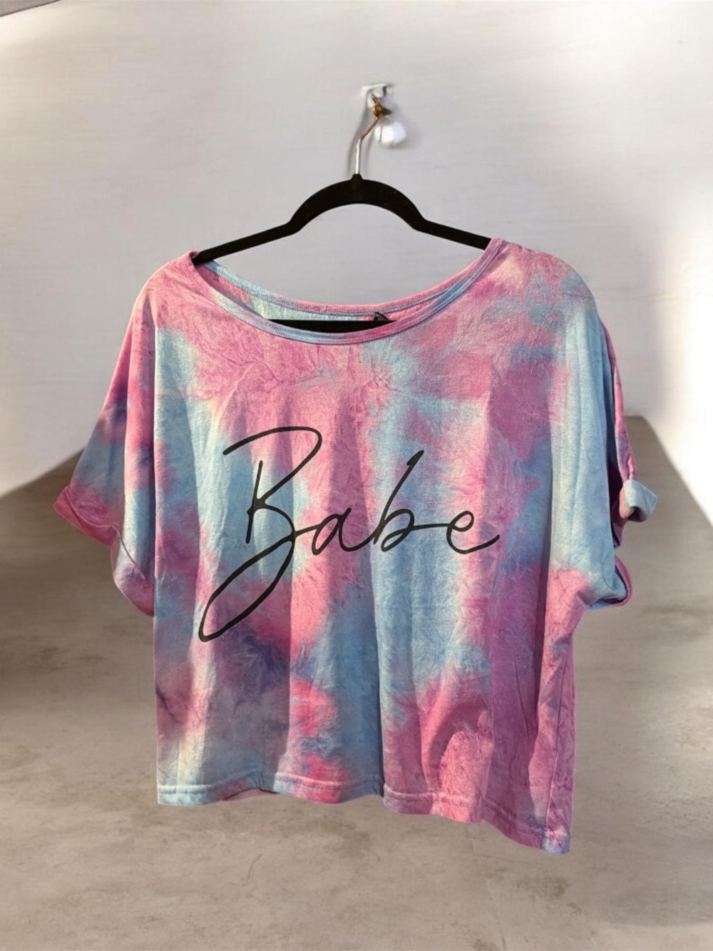 SHEIN XL Tie-dye Babe T-shirt